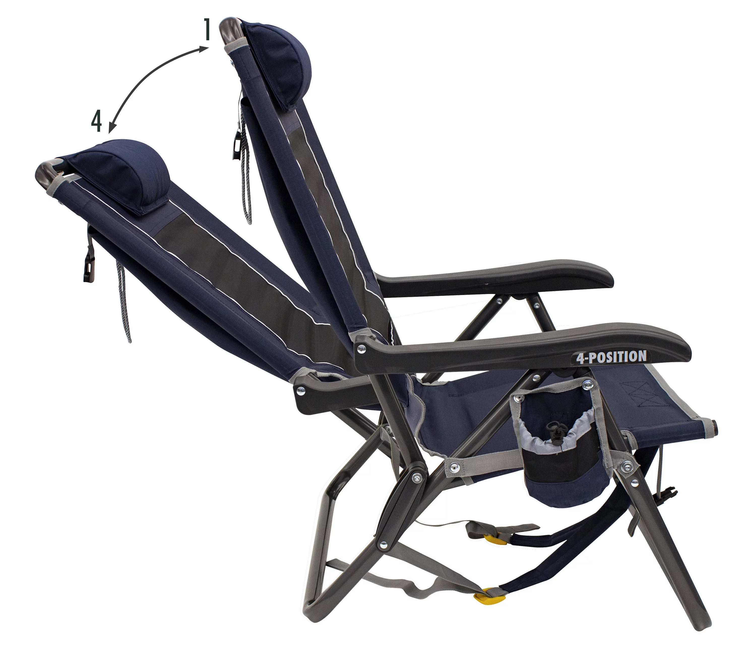 GCI Outdoor Backpack Event Compact Reclining Low Profile Camping Chair, Blue
