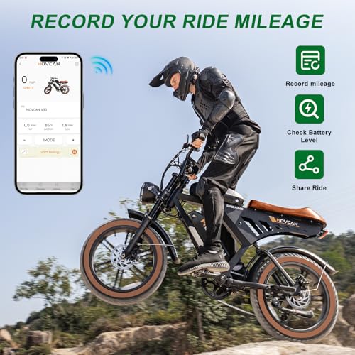 MOVCAN V30 Series Electric Bike for Adults 3000W/1500W/1000W Motor 20" Fat Tire Ebike,37.5MPH/32MPH/28MPH 120/70 Miles,48V 20Ah/31.2/15.6 AH Battery Hydraulic Disc Brake Electric Motorcycle Bike