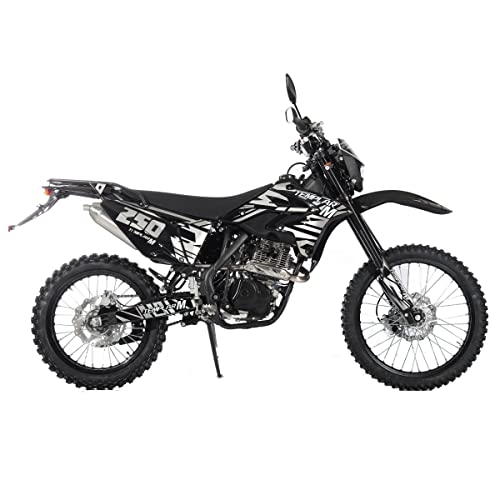 X-PRO Templar M 250cc Dirt Bike with Zongshen Engine 5 Speed Pit Bikes Adult Pitbike, Big 21"/18" Wheels! (Black)