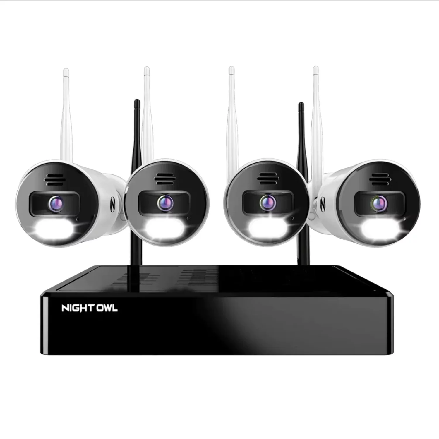 Night Owl 10 Channel 4K Bluetooth Wi-Fi NVR with 1TB Hard Drive and 4 Wi-Fi IP 4K Spotlight Cameras with 2-Way Audio and Audio Alerts and Sirens - Curated Treasures Market