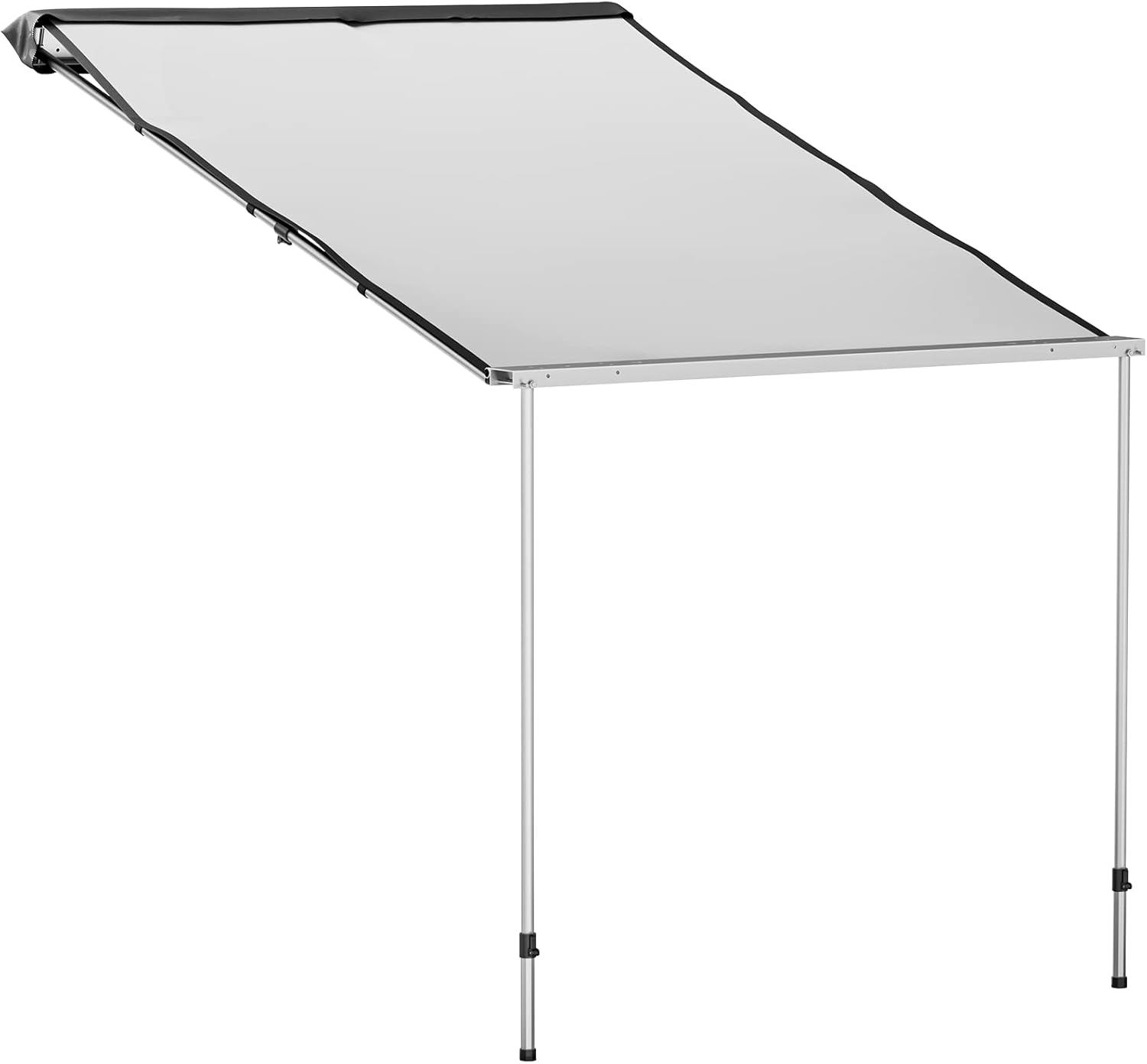 VEVOR Car Side Awning, 4.6'x6.6', Pull-Out Retractable Vehicle Awning Waterproof UV50+, Telescoping Poles Trailer Sunshade Rooftop Tent w/ Carry Bag for Jeep/SUV/Truck/Van Outdoor Camping Travel, Grey