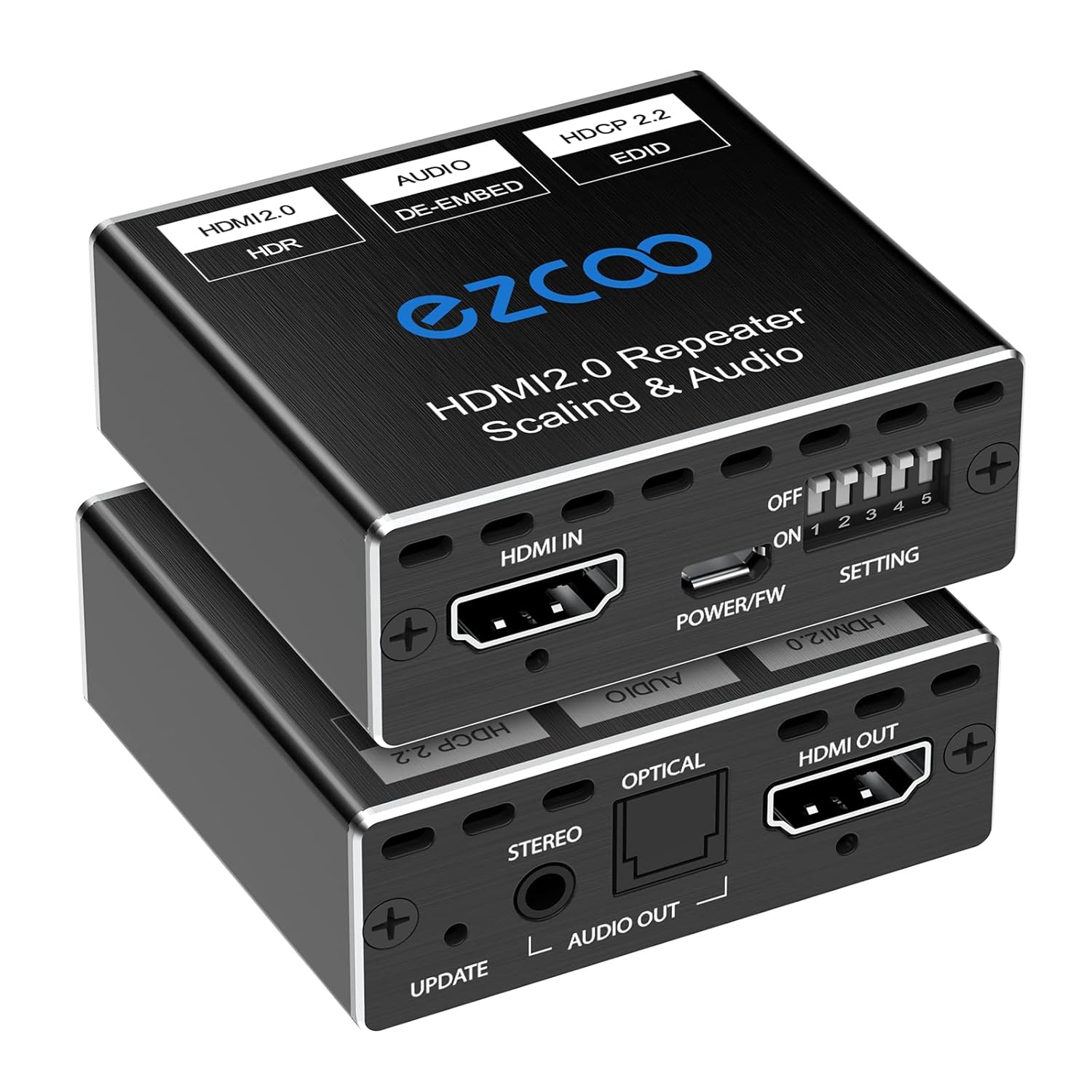 HDMI Splitter 1x1 Audio Extractor 4K 60Hz Atmos CEC EDID/Down-Scale/HDCP Switch Fit Various Video- SPDIF 5.1CH Optical Toslink,Stereo Audio Breakout, HDMI Repeater Digital De-embedder Decoder EX11PRO