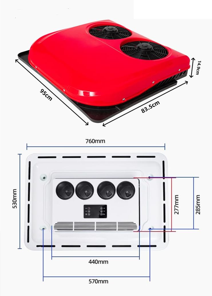 White,24V,SXHEYUY Truck Air Conditioning, 12V/24V/48V/60V/72V Camper Air Conditioning, Air Conditioning with Cooling And Heating, 12V Truck Air Conditioning