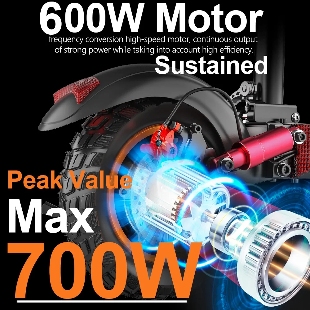 Electric Scooter 28 mph & 25 Miles 700W Kick Scooter, 10" Tires Folding E Scooter Triple Suspension with Seat, Gift for Adult Teens Kids Commuter