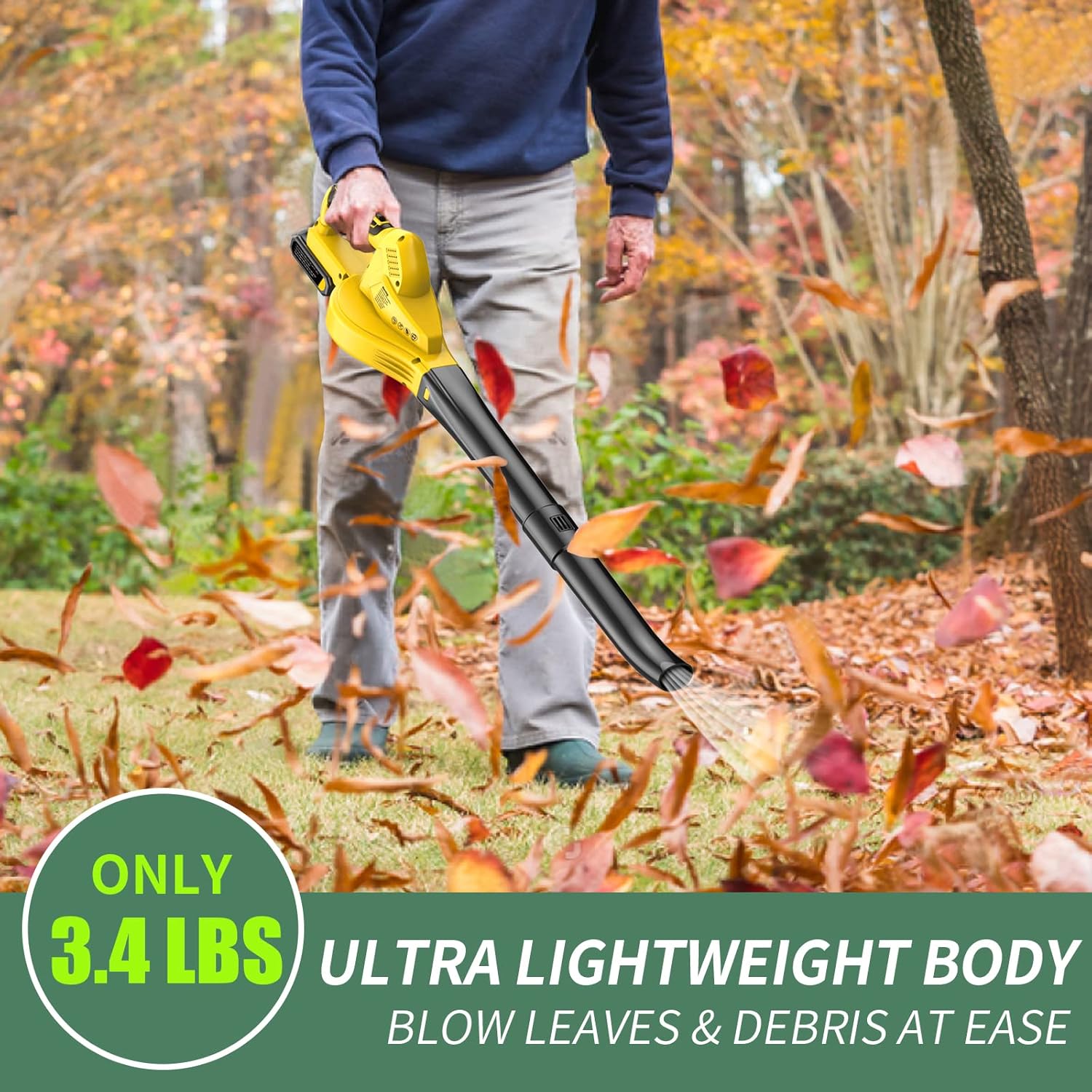 Cordless Leaf Blower Battery Operated: 20V Electric Mini Handheld Leaf Blower - Lightweight Small Powerful Blower Battery Powered for Lawn Care | Patio | Jobsite