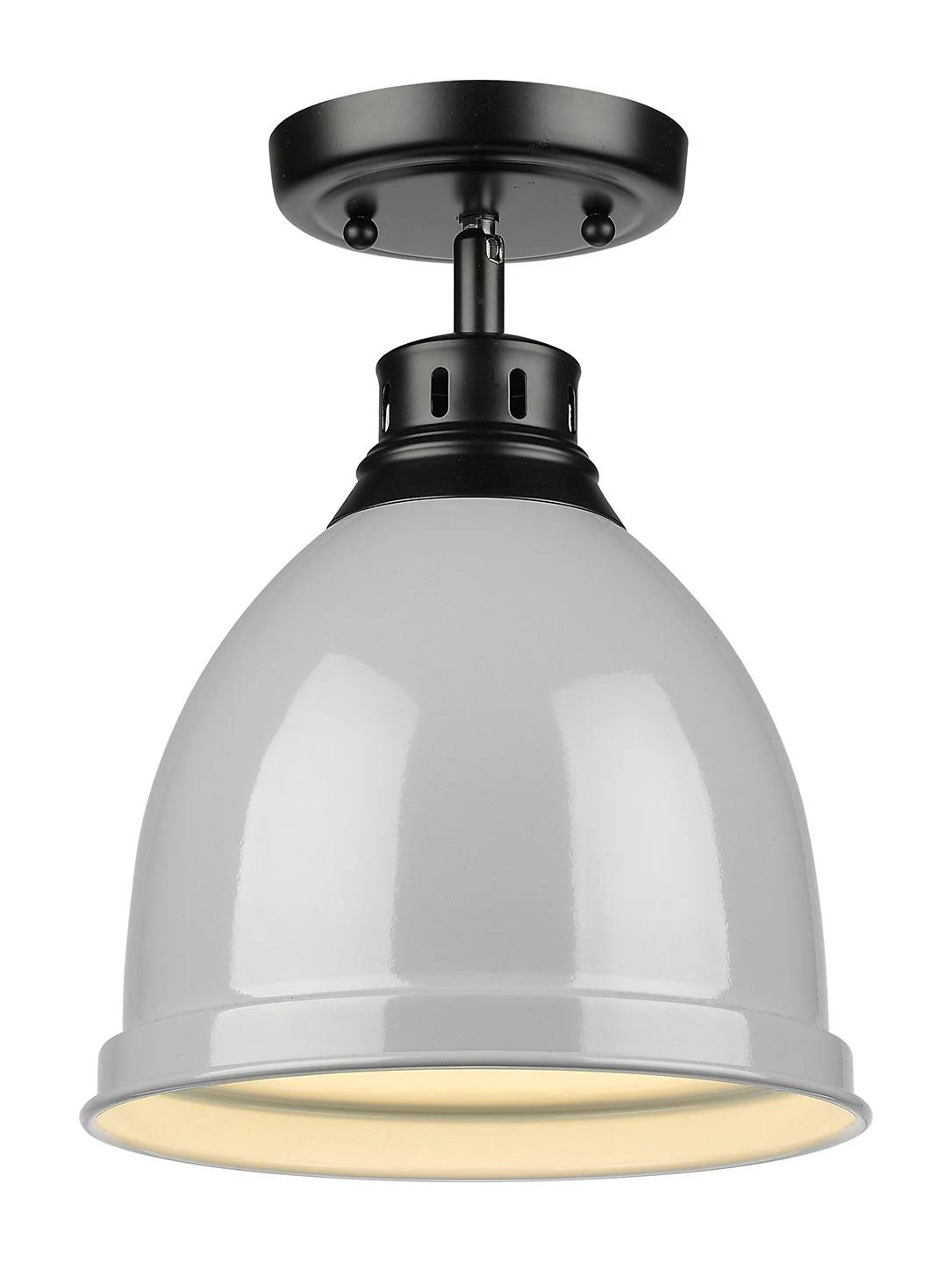 Golden Lighting 3602-FM-BLK-GY Duncan Flush Mount Black