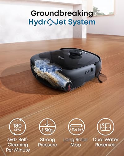 eufy E25 Omni Robot Vacuum and Mop Combo,HydroJet System, 20,000Pa Turbo Suction, Zero-Tangle Design, Edge-to-Corner Deep Cleaning, Obstacle Avoidance, Auto-Empty & Self-Cleaning All-in-One Station