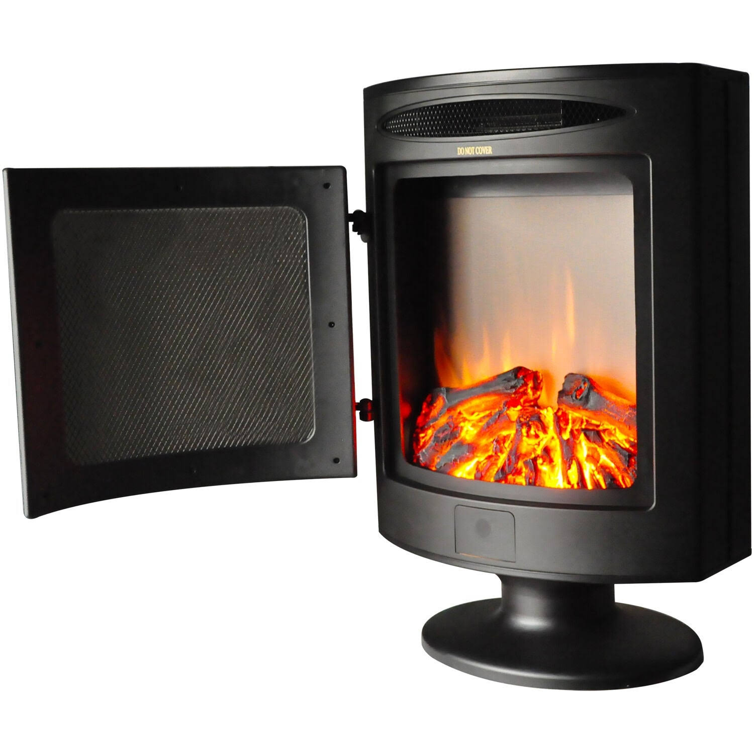 Cambridge 1500w Freestanding Electric Fireplace Heater in Black with Log Display