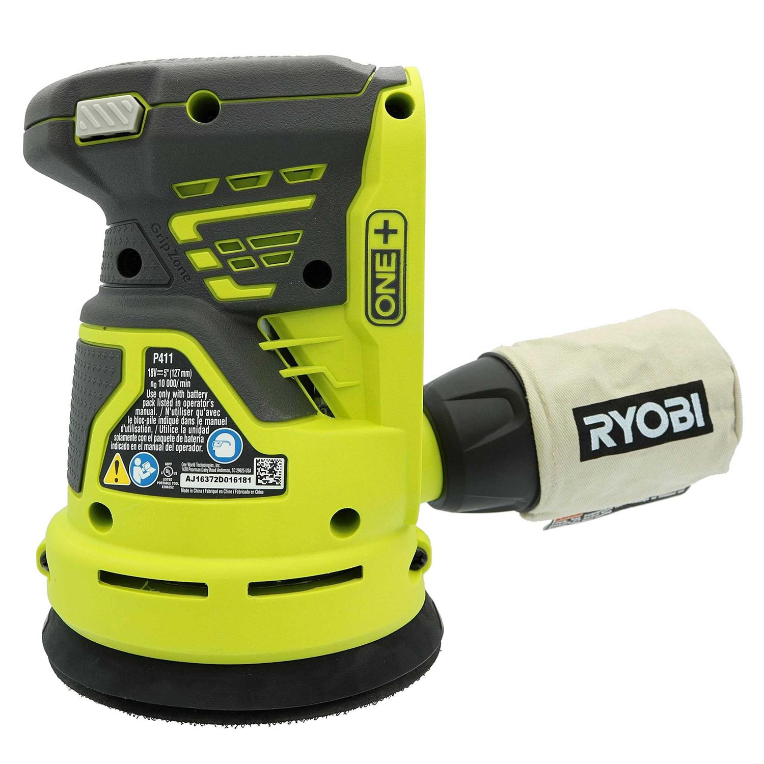 Ryobi P411 One+ 18 Volt 5 Inch Cordless Battery Operated Random Orbit Power Sander - Shop Hardware Tools Online Store