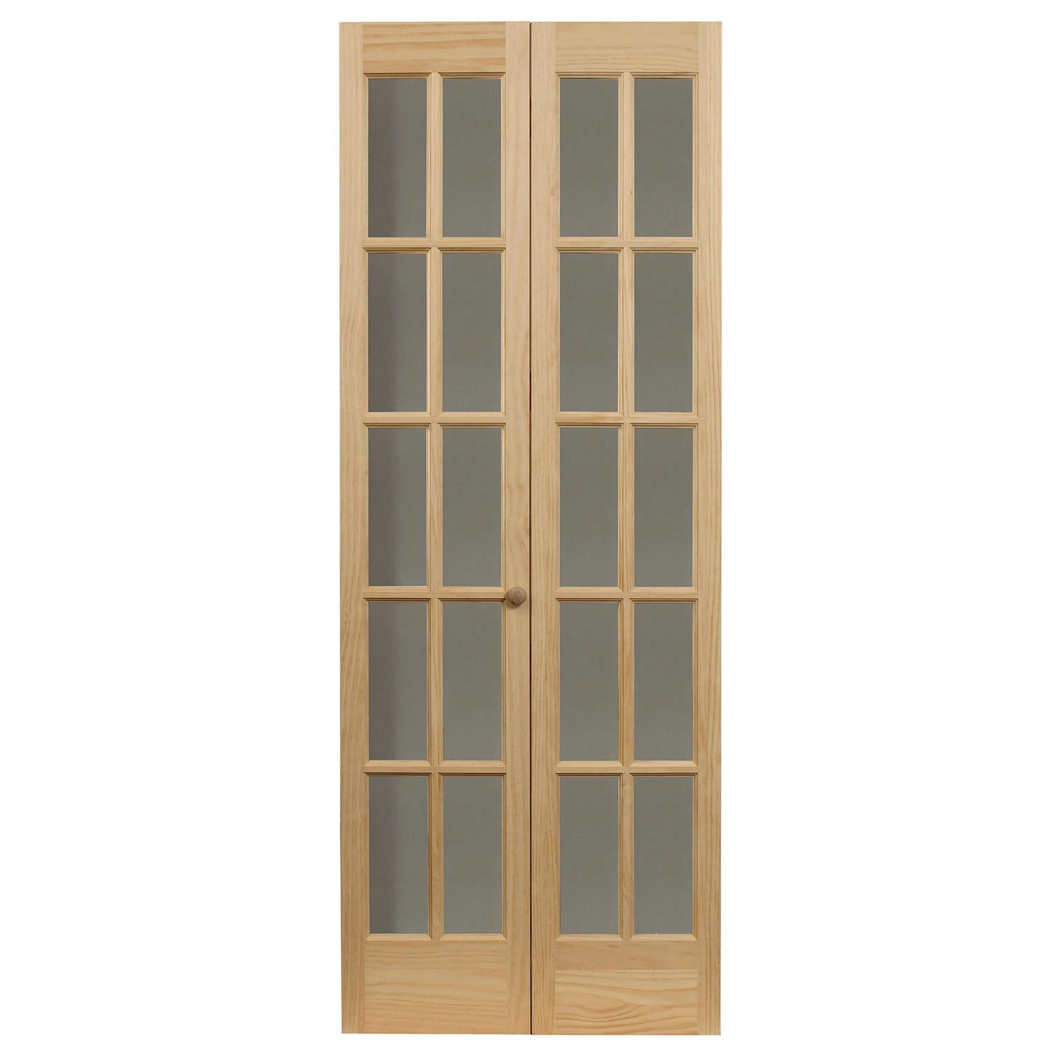 LTL Home Products Traditional Divided Glass Unfinished Wood Tone Bifold DOOR, Size: 24x80.5, Brown