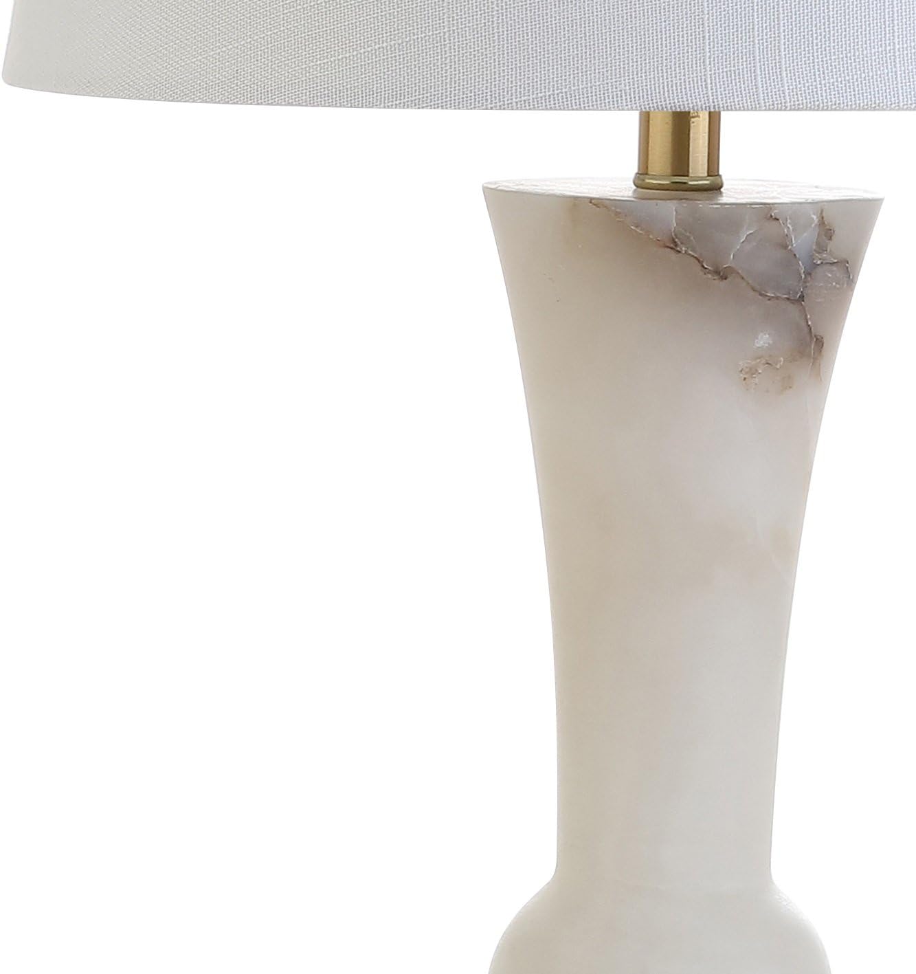 JONATHAN Y JYL5021A Eliza 23 Alabaster LED Table Lamp Glam Transitional Bedside Desk Nightstand Lamp for Bedroom Living Room Office College Bookcase LED Bulbs Included, White