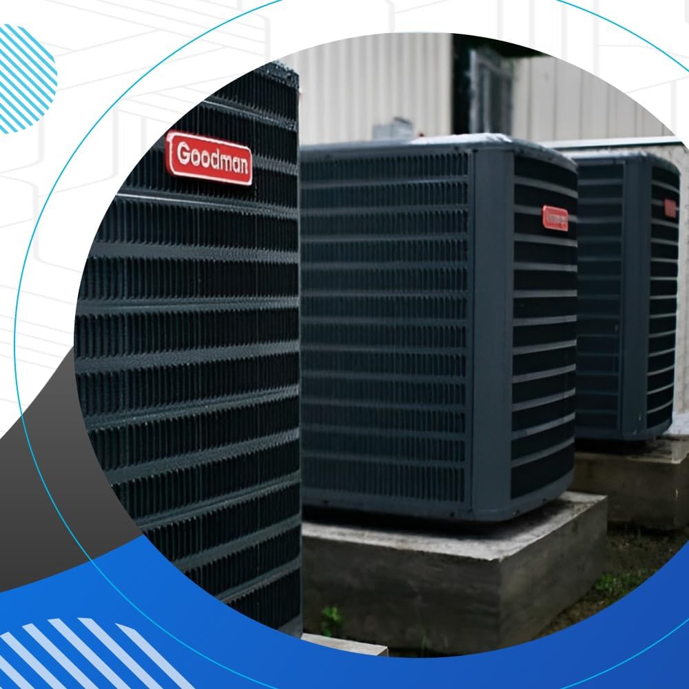 Goodman 14.3 SEER2 3 Ton Heat Pump Split System w/ 15kW Backup Heat Kit | Downflow, Upflow, or Horizontal Air Electric Handler w/Thermostat | Single Stage Condenser