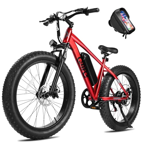 Racer Plus Adult Electric Bicycle, Peak 1000W Motor Electric Bike for Adults, Up to 28MPH 65Miles, 26x4.0 Fat Tire Electric Mountain Bike with 48V 13AH Battery, 7 Speed Front Suspension E Bike