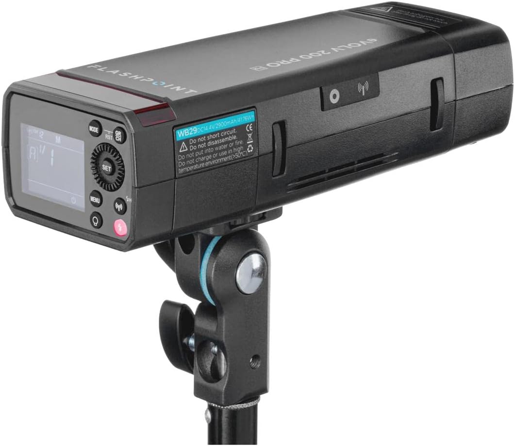 Flashpoint eVOLV 200 Pro TTL Pocket Flash, Godox AD200 Pro 200Ws Flash Strobe, 1/8000 HSS, 500 Full Power Flashes, 0.01-1.8s Recycling, 2900mAh Battery, Bare Bulb/Speedlite Fresnel Flash Head.