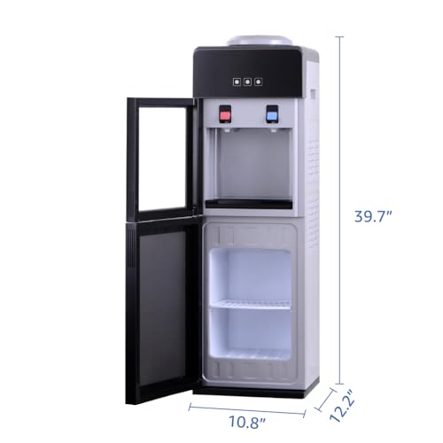 Top Loading Water Cooler Dispenser, Water Cooler Dispenser with Removable Drip &Storage Cabinet, Water Cooler for Home Office Dormitory