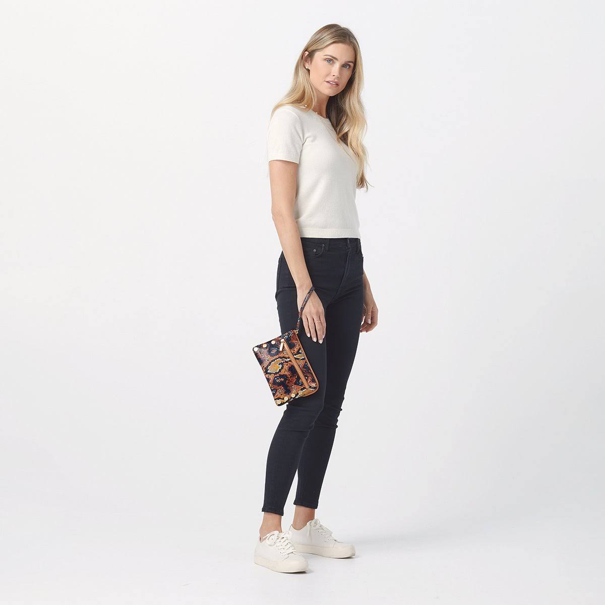 Hammitt Nash Botanical Snake Brushed Gold Small Clutch