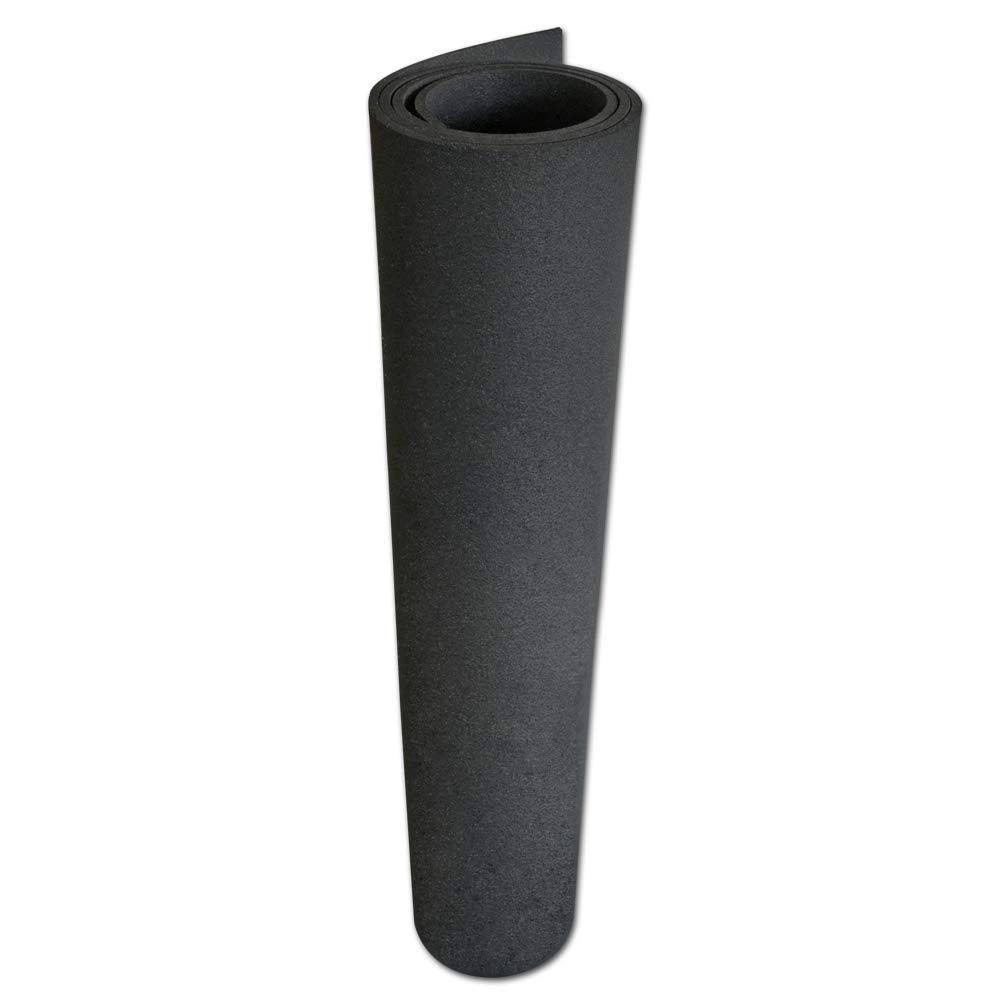 Rubber Cal Recycled Floor Mat, Black, 1/4-Inch x 4 x 8-Feet
