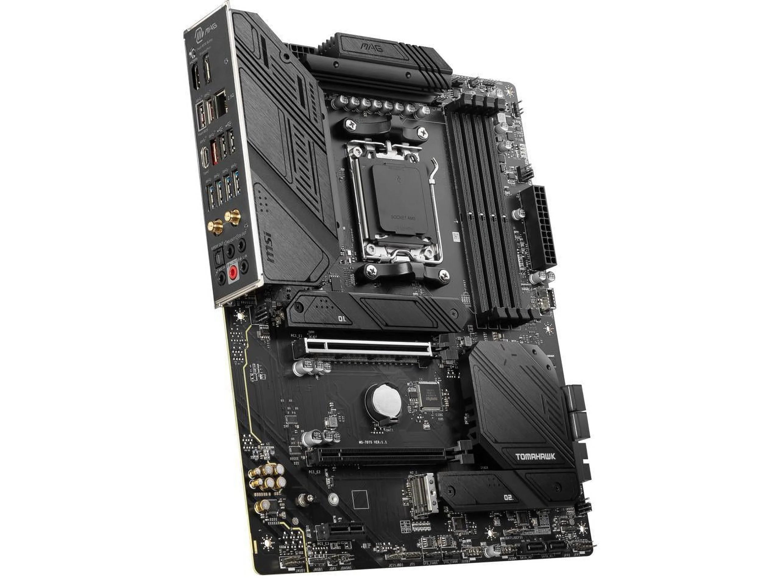 MSI MAG B650 Tomahawk WiFi Gaming Motherboard (AMD AM5, ATX, DDR5, PCIe 4.0, M.2, SATA 6Gb/s, USB 3.2 Gen 2, HDMI/DP, Wi-Fi 6E, AMD Ryzen 7000 Series Desktop Processors) (Factory Refurbished)
