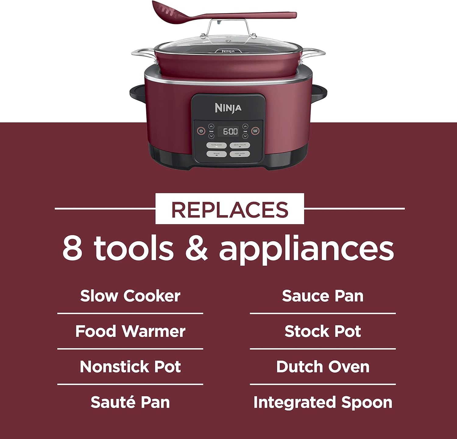 Foodi PossibleCooker 8.5Quart Multi-Cooker, with Slow Cooker, Pressure Cooker MC1000