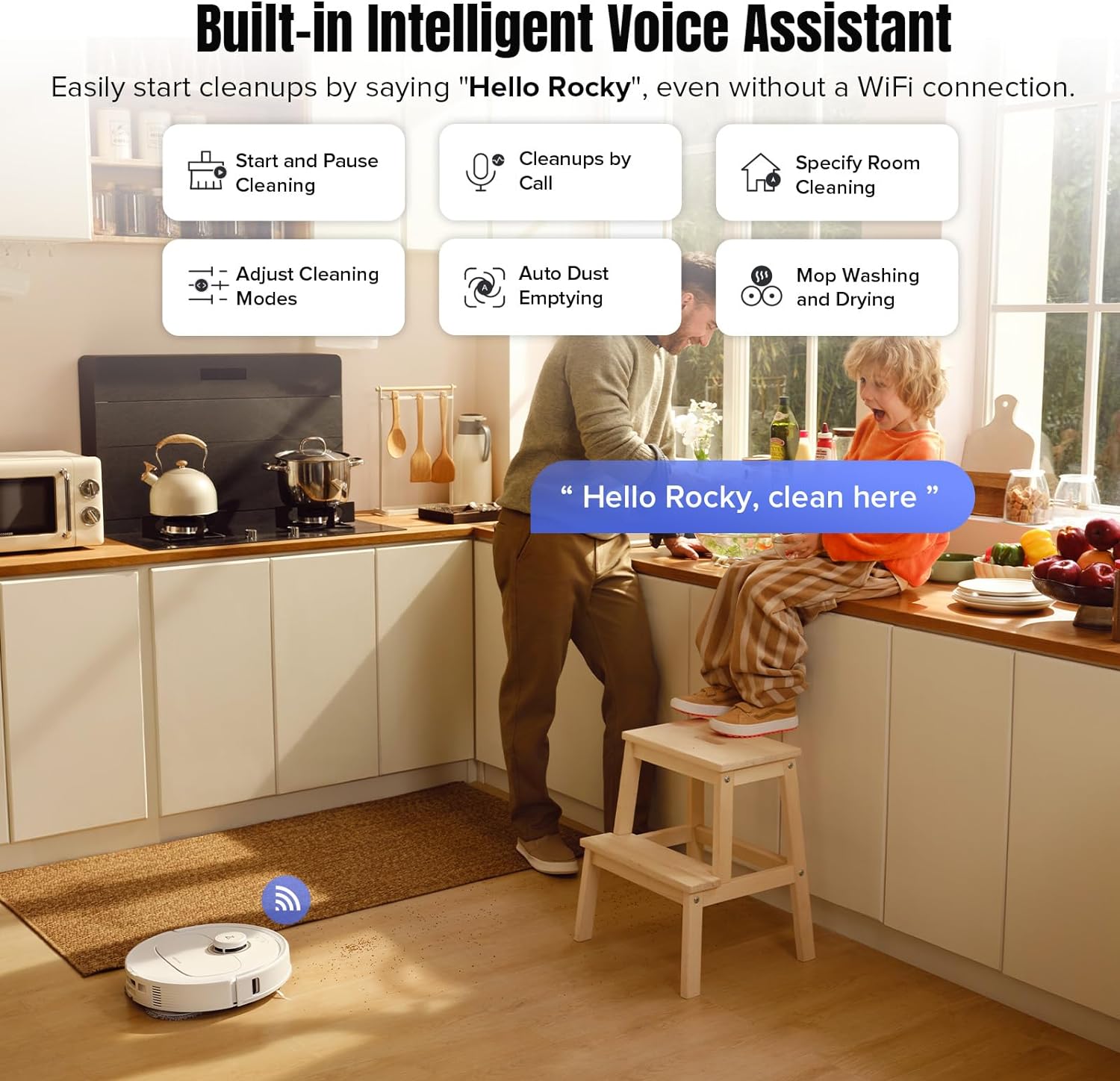 roborock Qrevo MaxV Robot Vacuum and Mop, FlexiArm Design, Hot Water Re-Wash & Re-Mop, Auto-Drying, Self-Emptying, 7000Pa Suction, Built-in Voice Assistant, Auto Mop Lifting, Smart Obstacle Avoidance