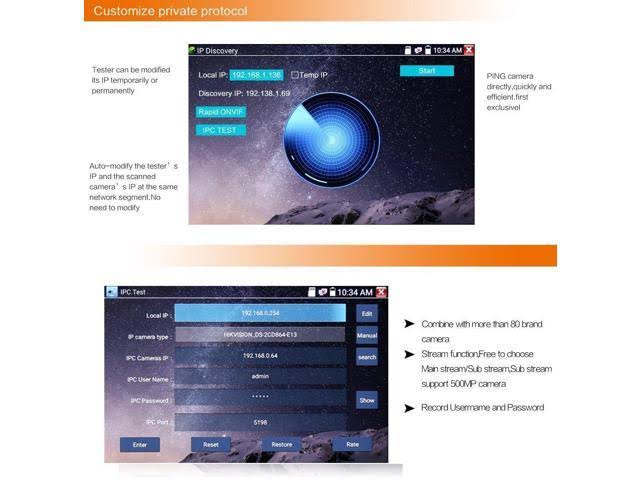 Koolertron Upgraded 7 inch IPS Touch Screen H.265 4K IPC-9800 Plus IP Camera Tester CCTV CVBS Analog Tester Built in WiFi with P