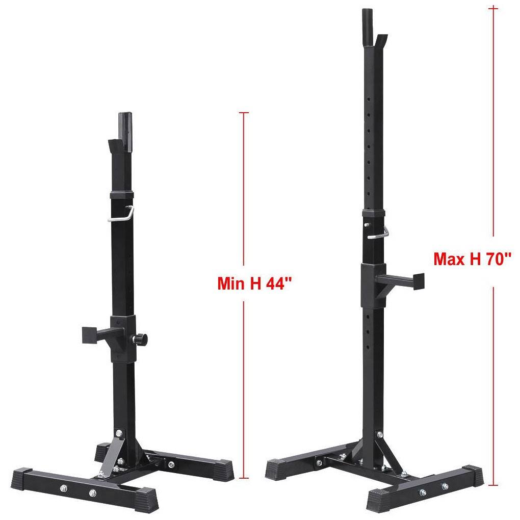Yaheetech 2pcs Adjustable Rack Standard Solid Steel Squat Stands Barbell Free Press Bench CAMPN00048376