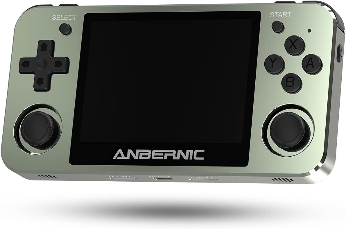 HAIHUANG RG351MP Handheld Game Console 3.5 Inch OCA Fully Fitted Screen Open source Linux system wit 2400 Classic Games, Support Wifi Battle and TF card Expansion Built-in 3500mAh Battery (Ocean Blue)