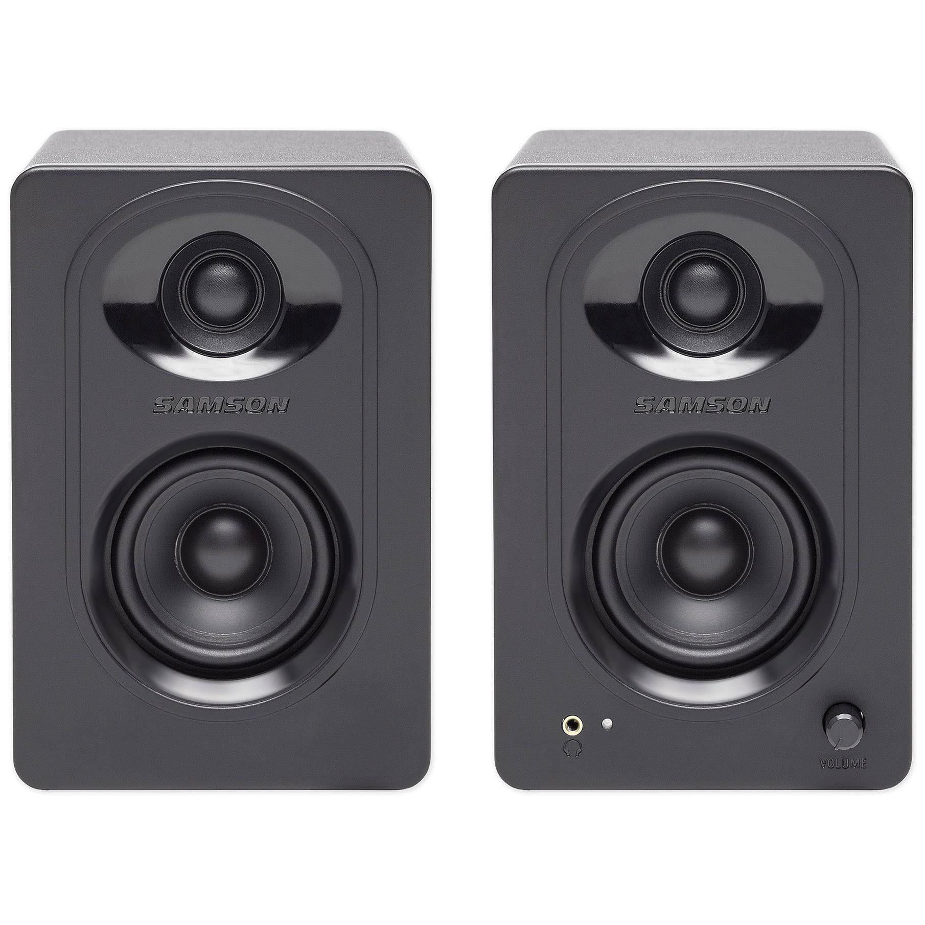 (2) Samson M30 Powered Studio/Computer/Podcast Monitors Speakers+10 Subwoofer SAM30+APM10B