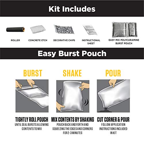 Rust-Oleum 293513 RockSolid Polycuramine Garage Floor Coating, 2.5 Car Kit, High Gloss Gray