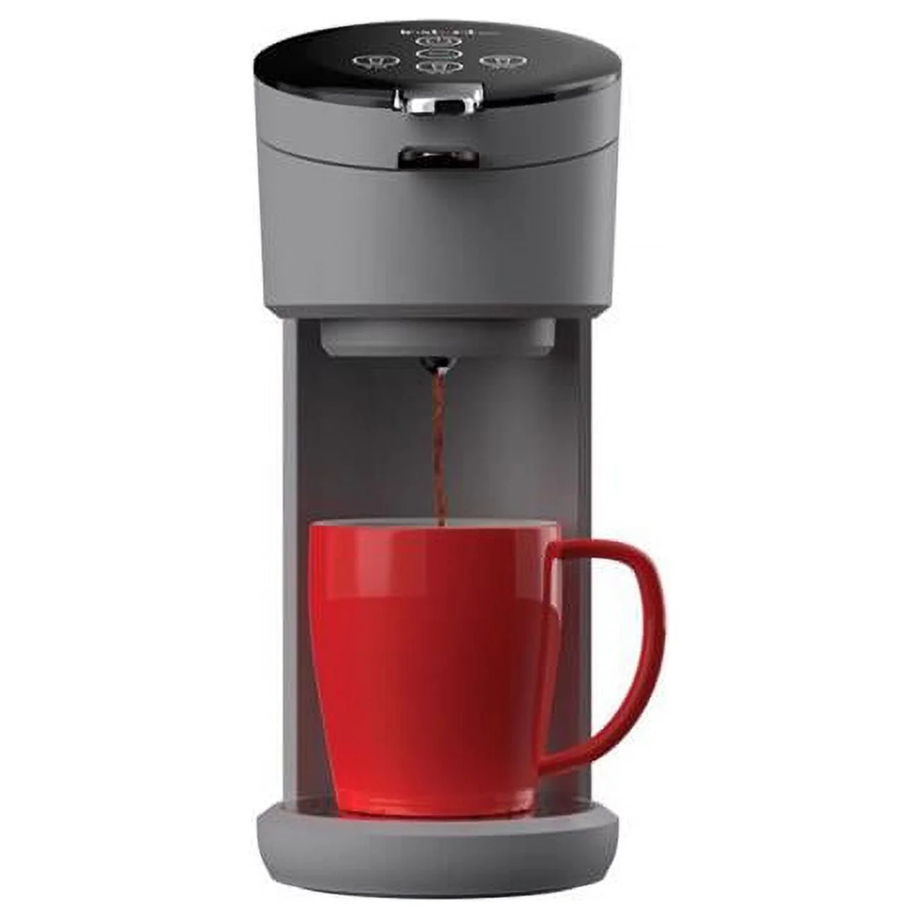 Instant Solo 2-in-1 Single Serve Coffee Maker for Ground Coffee or K-Cup Pods with 3 Brew Sizes, Maroon Red