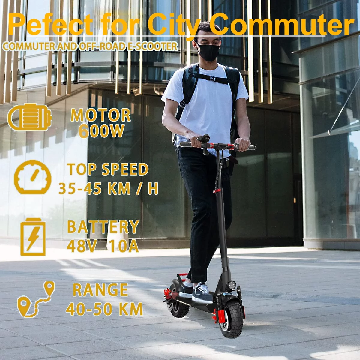 Electric Scooter 28 mph & 25 Miles 700W Kick Scooter, 10" Tires Folding E Scooter Triple Suspension with Seat, Gift for Adult Teens Kids Commuter