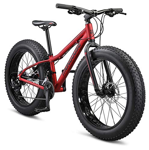 Mongoose Argus Trail or ST Fat Tire Mountain Bike, 20, 24 or 26 Inch Bike for Kids and Adults, 7 or 16 Speed, Aluminum or Steel Frame, Knobby Mountain Fat Tires, Mechanical Disc Brakes