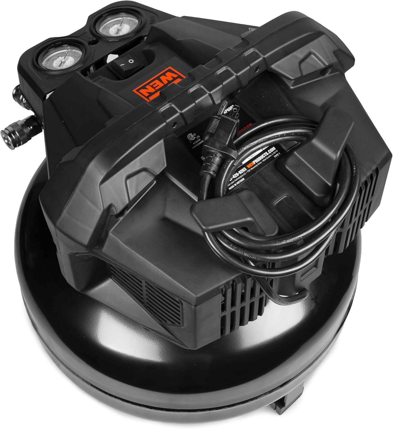 WEN Air Compressor, 6-Gallon, Oil-Free, Pancake Style (AP6092)