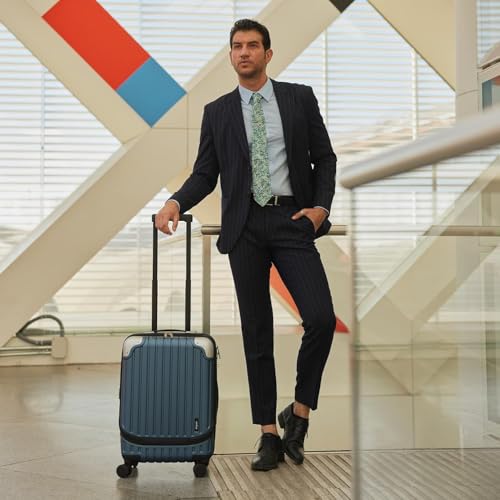 LEVEL8 Grace Carry on Luggage Airline Approved, 20 Inch Expandable Hardside Suitcases with wheels, Abs+Pc Harshell Spinner Luggages with Tsa Lock, Red