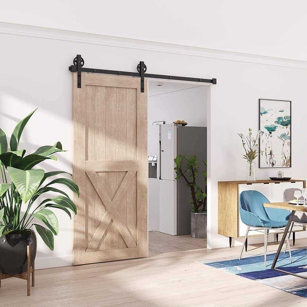 WINSOON Black Sliding Barn Door Hardware Kit for Single - Shop Hardware Tools Online Store