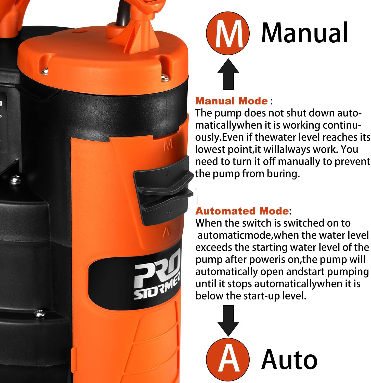Sump Pump, PROSTORMER 3500 GPH 1HP Submersible Clean/Dirty Water Pump with Build-in Float Switch for Pool, Pond,Garden, Flooded Cellar and Irrigation Pack of 2