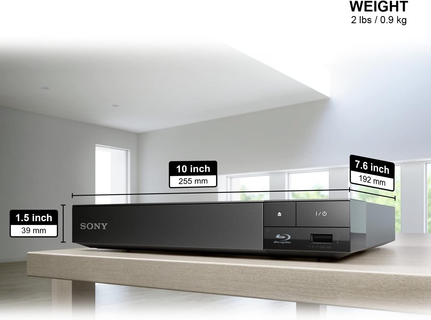 Sony 4K Upscaling 3D Home Theater Streaming Blu-Ray DVD Player with Wi-Fi, Includes HDMI Cable, Official Sony Remote, and Cloth