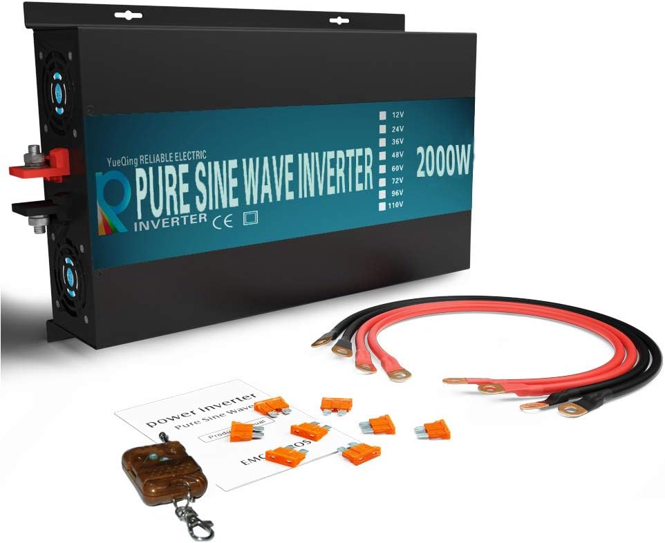 Reliable Pure Sine Wave Power Inverter 1500Watt 24V DC to 110V 120V with Remote Control Dual AC Outlets for CPAP RV Car Off Grid System
