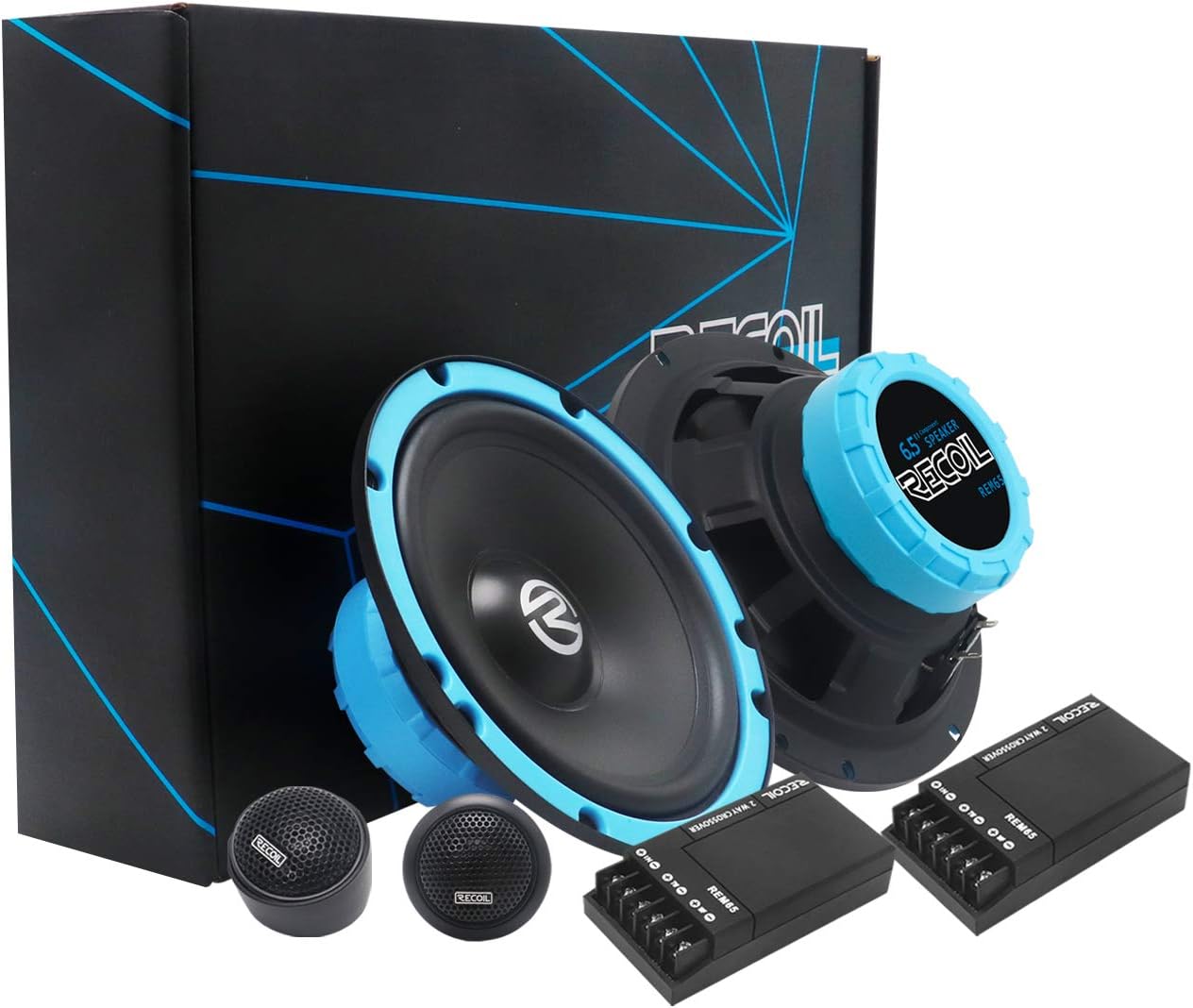 RECOIL REM65 Echo Series 6.5-Inch Car Audio Component Speaker System Pack of 2