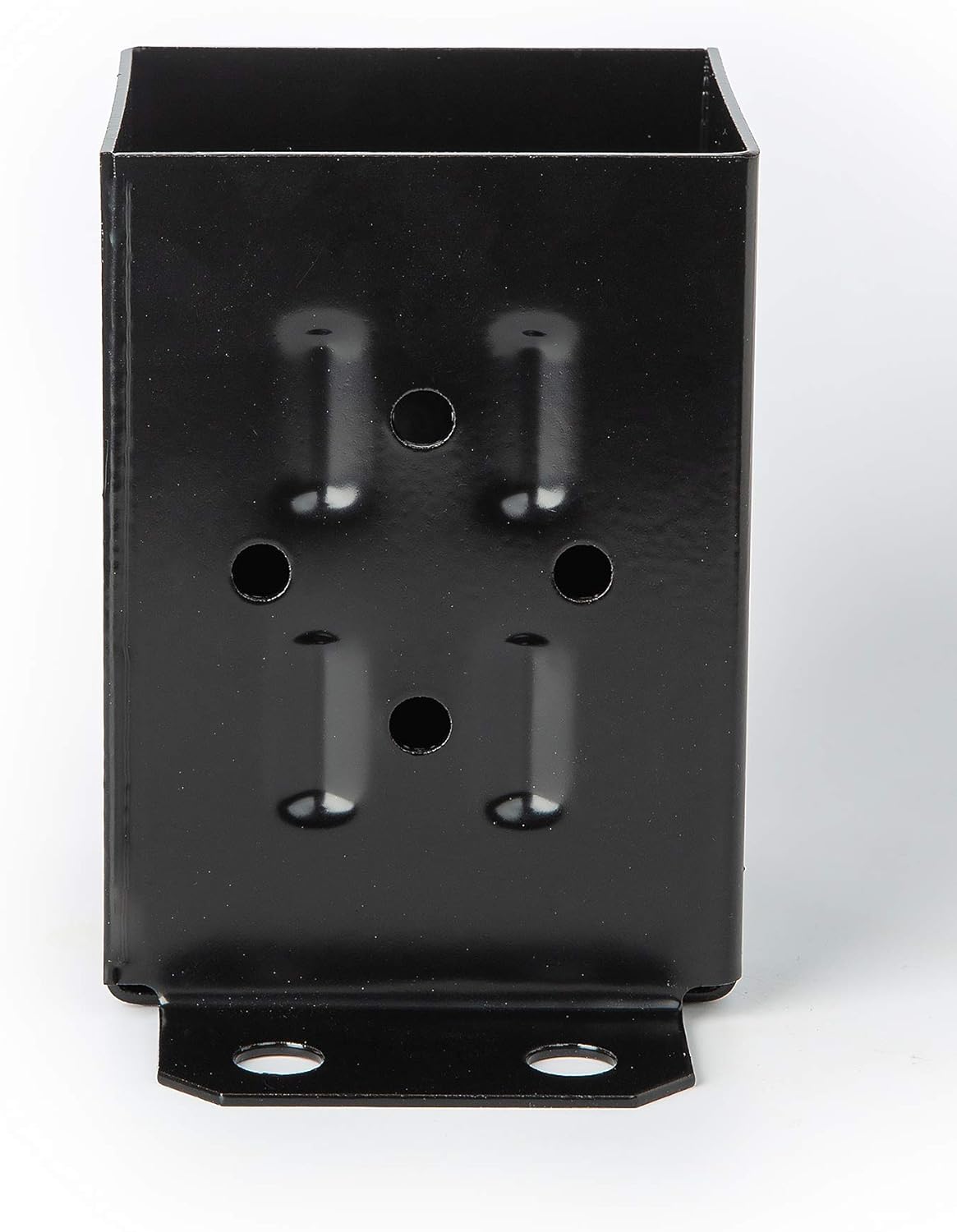 ADLER Fence Post Base Brackets Heavy Duty Steel Powder-Coated Anchor Support Use for 4x4 Wood, Black (4 Pack) Pack of 2