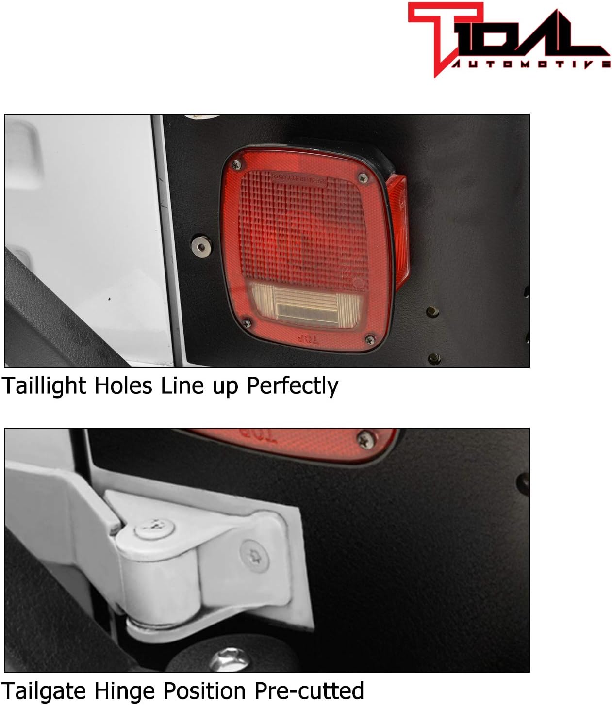 Tidal Armor Rear Corner Guard Black Textured Fit for 87-95 Wrangler YJ