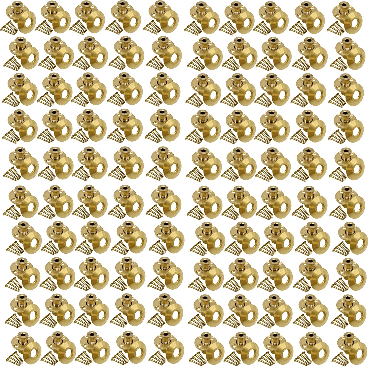 Bargain Brass Poolzilla Pool Safety Cover Brass Anchor with Collar for Wood Decks - 25 Pack - Universal Fit Pack of 2