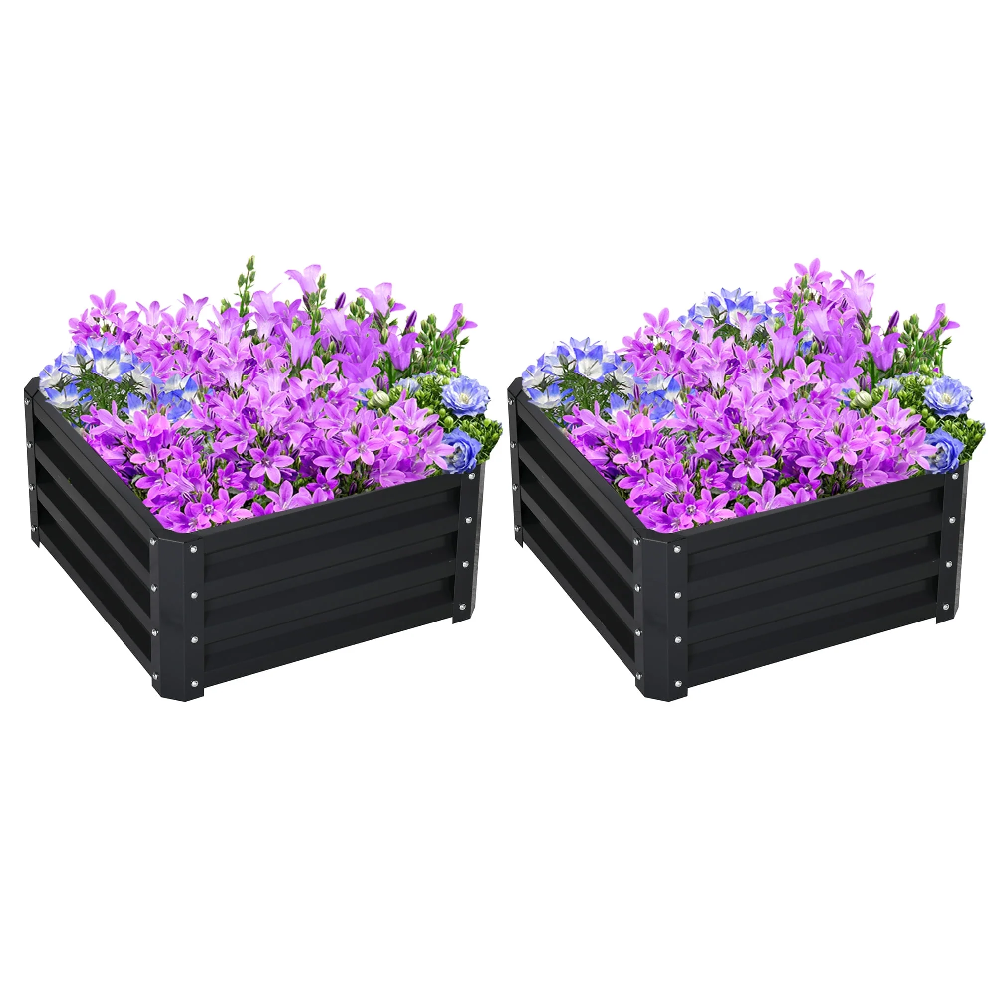 Outsunny 3.5' x 2' x 1.4' Galvanized Raised Garden Bed Kit, Outdoor Metal Elevated Planter Box with Safety Edging, Easy DIY Stock Tank for Growing Flowers, Herbs & Vegetables, Brown - Curated Treasures Market