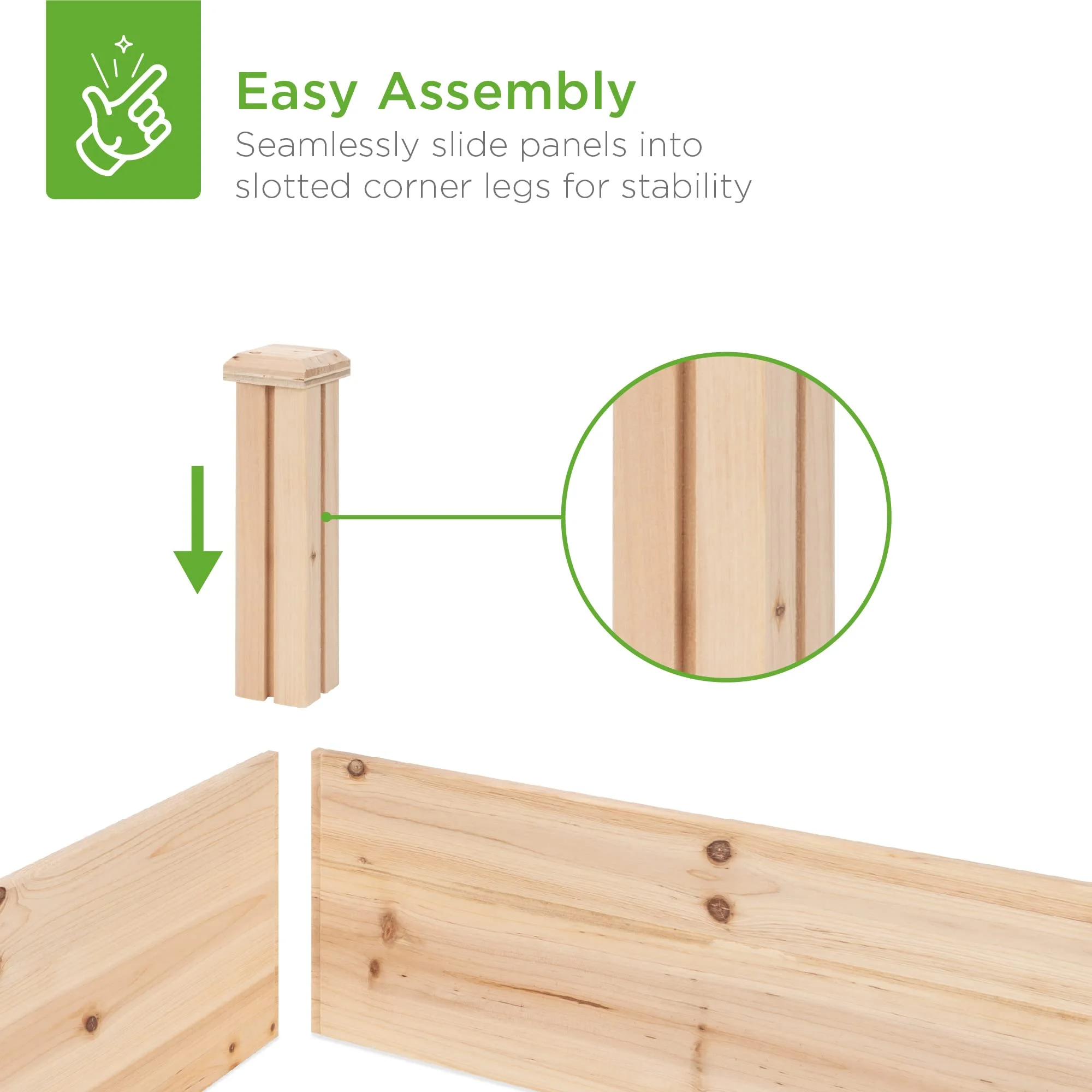 8x2ft Outdoor Wooden Raised Garden Bed Planter for Vegetables, Grass, Lawn, Yard - Natural - Curated Treasures Market