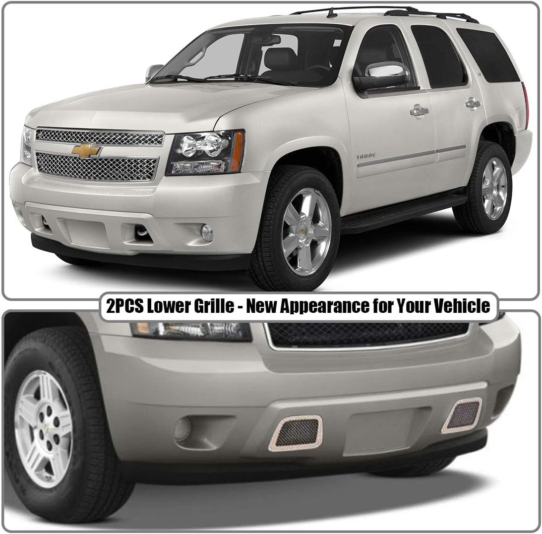 Bumper Mesh Grille Compatible with 2007-2014 Tahoe Avalanche Suburban Bottom Lower Mesh Grill Insert Stainless Steel Mesh Design (Not For Z71 and Hybrid Model)