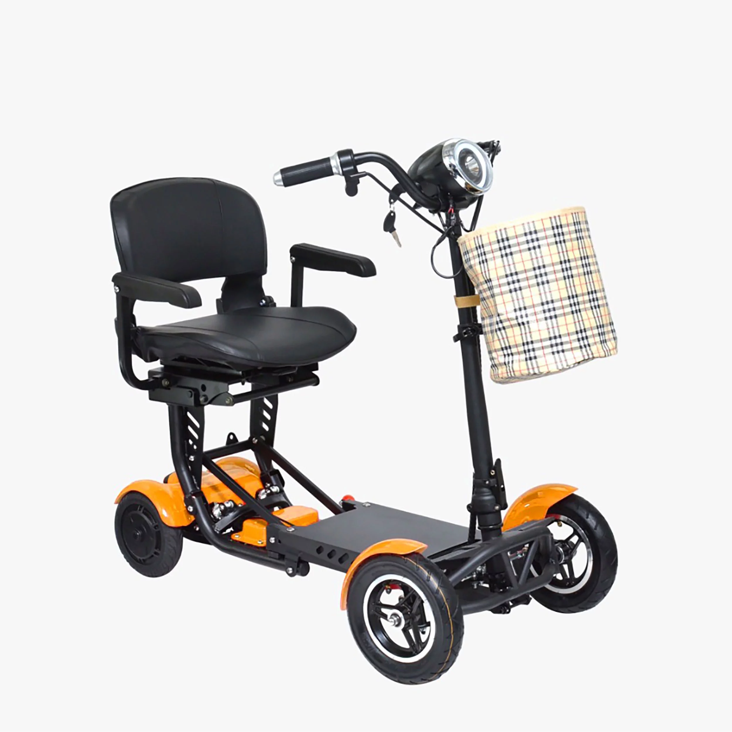 Bangeran Electric Mobility Scooter, 4 Wheel Foldable Portable, Up to 12 Miles - Blue
