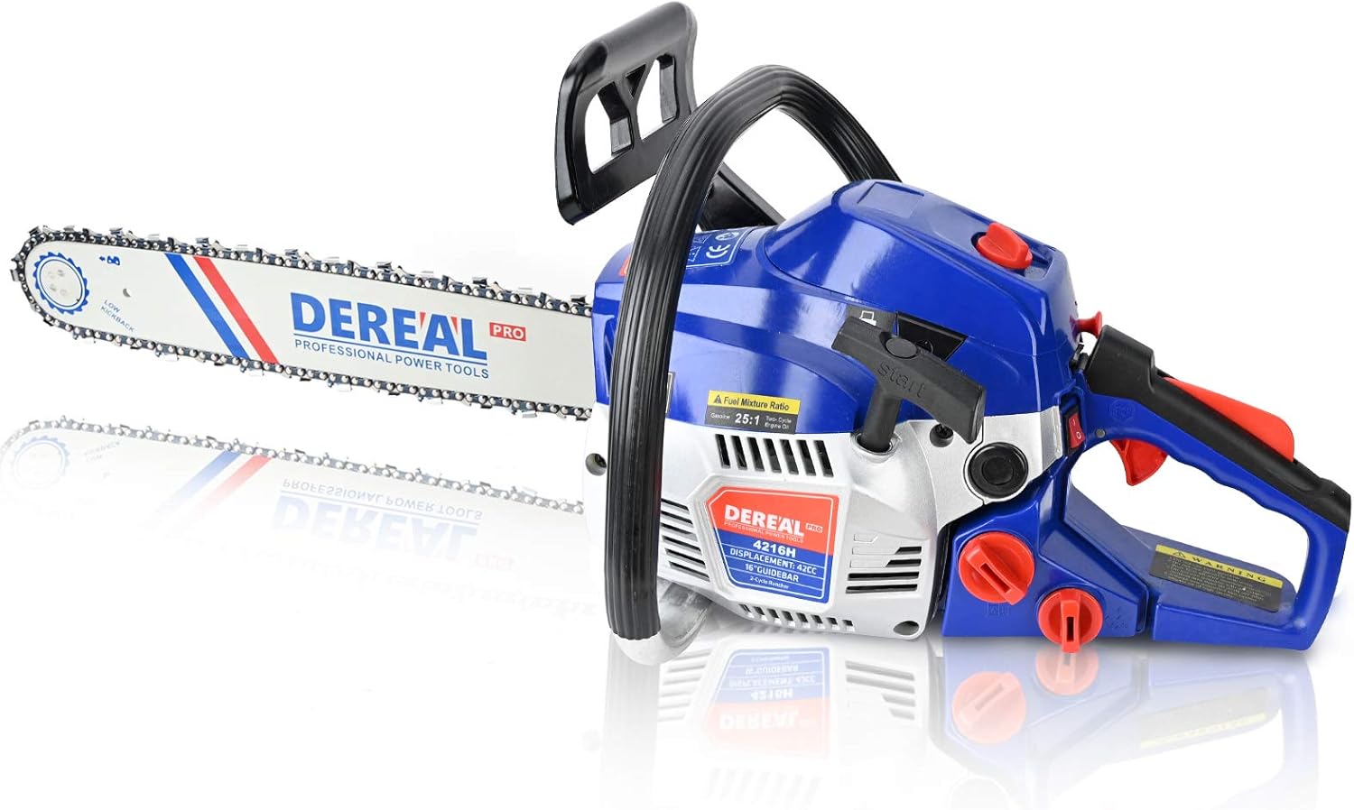 DEREAL 62cc Gas Chainsaws 2-Cycle Gasoline Powered Chain Saws Handheld Cordless Petrol Chainsaws Optional 20 Inches Guide Board Power Chain Saws for Trees Wood Farm Garden Ranch Forest Cutting