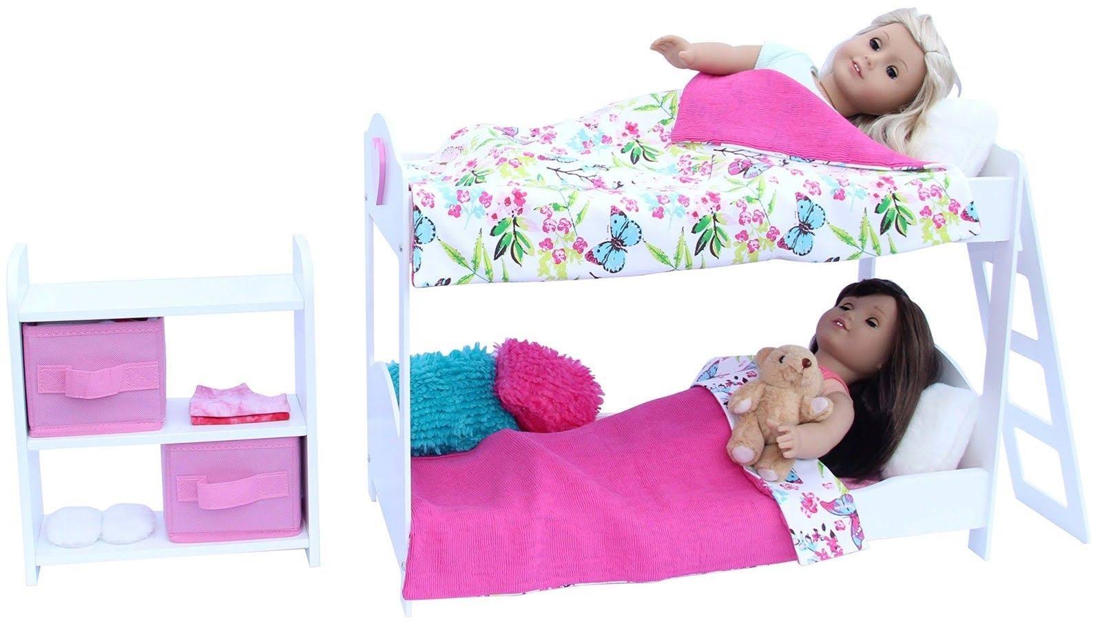 20 pc. Doll Bedroom Set for 18 inch American Girl Doll. Includes: Bunk Bed,