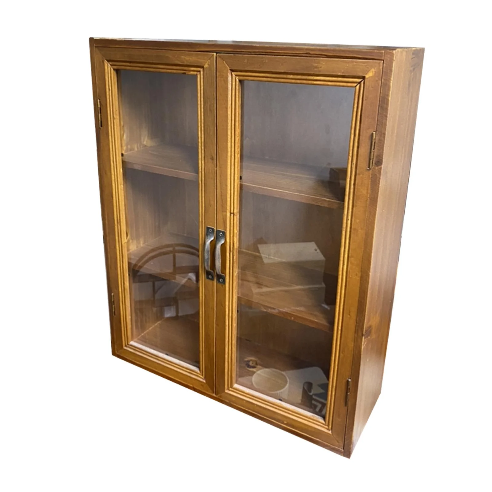 Retro Storage Cabinet Organizer Tabletop Showcase Small Rustic Display Cabinet Storage Shelf for Dresser Bedroom Living Room Style C