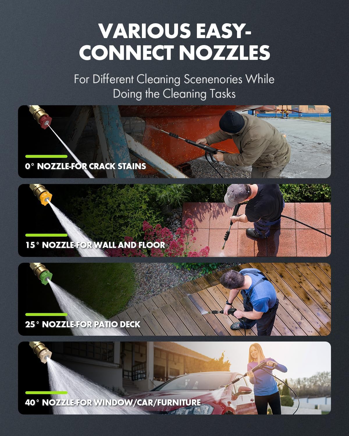 Electric Pressure Washer Power Washers - Anykit 1600 PSI Power Washers Electric Powered Max 1.2 GPM with 4 Quick Connected Nozzles,Water Pressure Washer for Cleaning Car Patio deck Outdoors